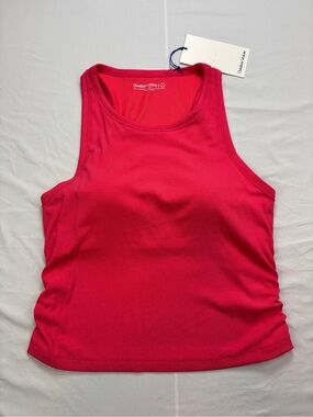Outdoor Voices Vibrant Hot Pink/Salmon (Petunia) Ribbed Tank with Built-in Bra